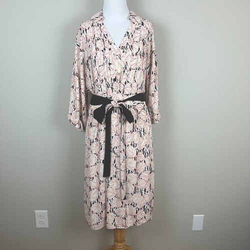 Abito Diane Von Furstenberg donna XL multicolore foglia manica larga 3/4 ufficio - Foto 16 di 16
