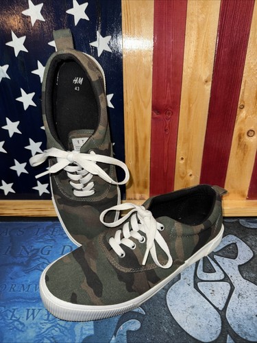 H&M Hennes & Mauritz Herren Camouflage Schnürschuhe Sneaker Schuhe Größe EUR 43 US 10 - Bild 1 von 7