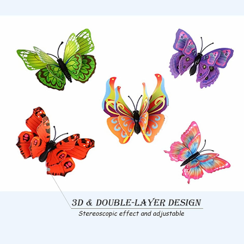 Butterfly Wall Decor 24/48 PCS, 3D Butterflies Stickers for Party Decorations wi - Picture 3 of 12