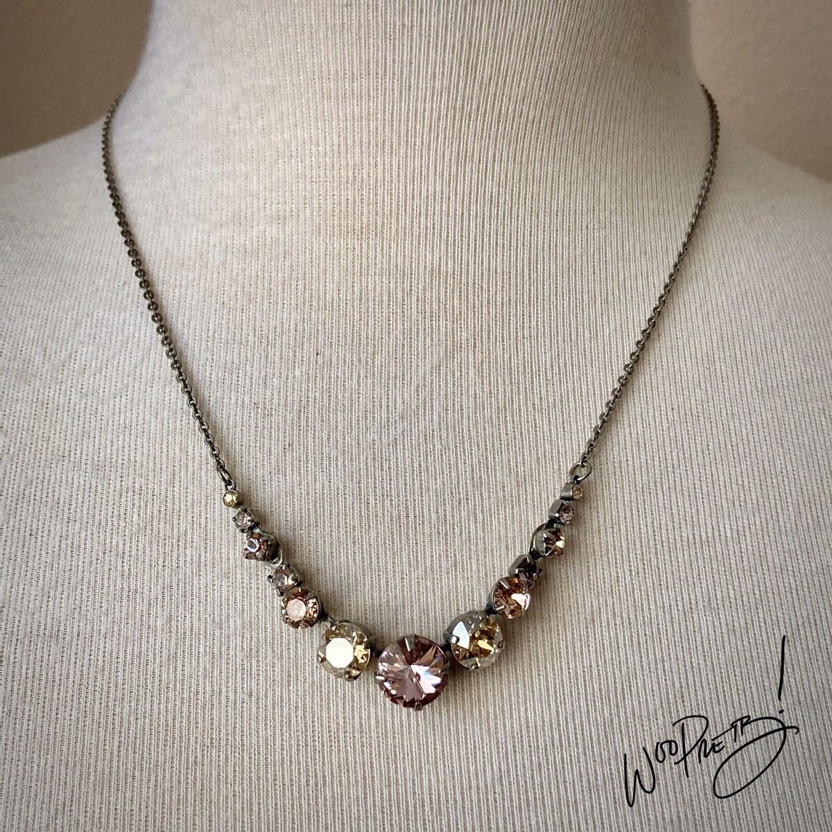 SORRELLI Delicate Round Tennis Crystal Necklace in SATIN BLUSH