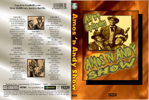 Amos n' Andy All 74 Complete DVD Set Official GoZillaFlix Release New Sealed - Picture 2 of 3