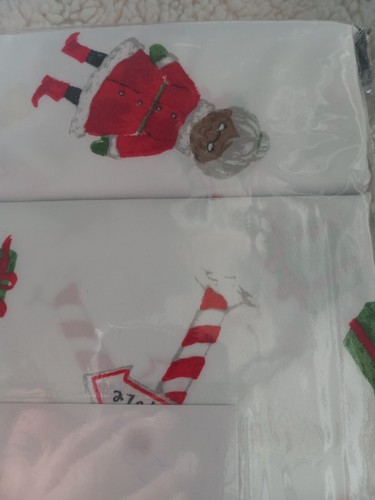 Rae Dunn Christmas Twin Sheet Set North Pole Santa and Mrs Claus Holiday  - Picture 6 of 7