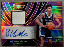 2019-20 Panini Select Jersey Purple /99 Brandon Clarke #RJA-BCL Rookie Auto RC