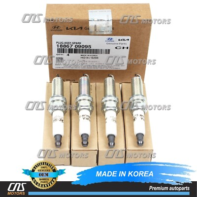 #ad ⭐GENUINE⭐ Spark Plug 4PCS for 17 24 Elantra Kona Veloster Forte Seltos Soul 2.0L $44.93