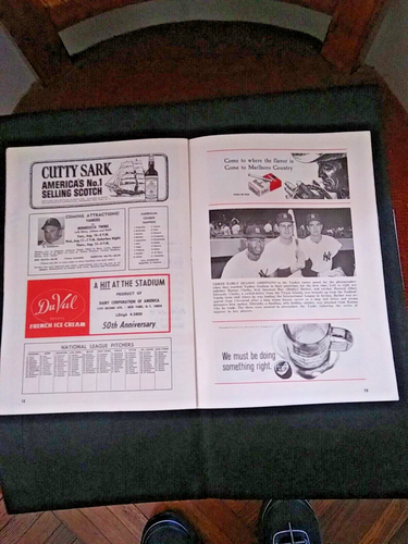 7/27/1965,MANTLE/TRESH HR ,NY YANKEES OFFICIAL PROGRAM & SCORECARD,2 STUBS - Picture 14 of 23