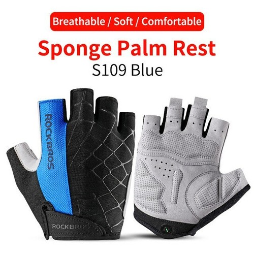 ROCKBROS Cycling MTB Road Bike Gloves Shockproof Half Bicycle Gloves Mitten - Picture 15 of 28
