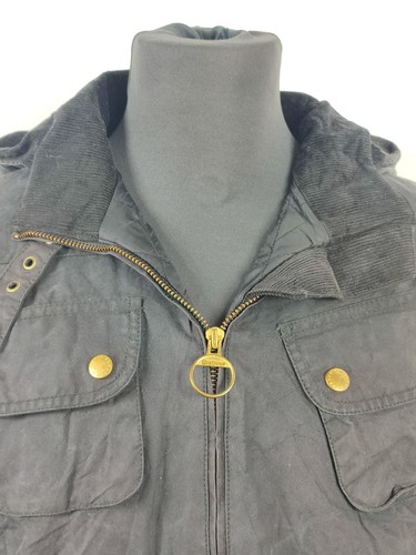 Parka Barbour International da donna cerato nero Uk14 - Lady Waxed Jacket wit... - Foto 3 di 10