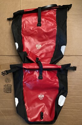 Ortlieb Basic Line Waterproof Cycling Panniers - Red And Black - 2  bags