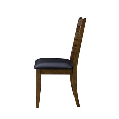 Farmhouse Dining Chairs Brown Padded Seat Wooden Ladderback Country Kitchen Set2 - Picture 15 of 24