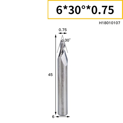 6mm Shank Solid Carbide Taper Ballnose End Mill R0.25-R2.0 HRC55° CNC Router Bit - Picture 15 of 31