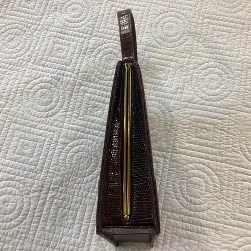 Vintage 50er Jahre "Escort Bag" - Eidechse Clutch Handtasche mit Goldriegel - Bild 12 von 13