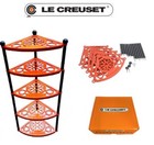 Le Creuset 5tier pot stand Orange Cast Iron Enamel New Boxed Display shelf Japan