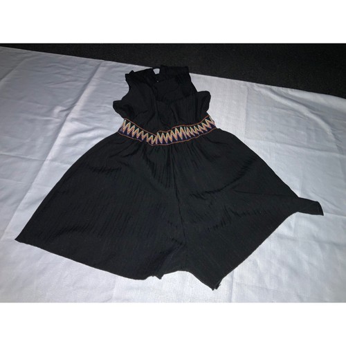 Black Romper Shorts Aztec Waist Sleeveless Casual Mini Dress - Picture 3 of 10