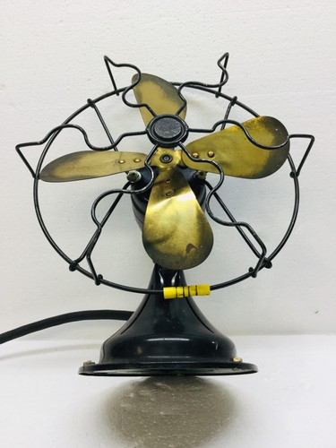 Star Rite Fan Antique 8" Brass Plated Steel Blade Single Speed Universal, Works - Picture 4 of 12