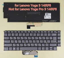 New for Lenovo Yoga 9 14IRP8 83B1 Keyboard backlit Gray black Russian No Frame