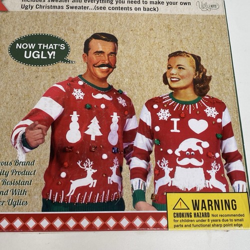 UGLY CHRISTMAS Sweater KIT Size XL Red Unisex Make Your Own Christmas Sweater - Picture 5 of 9