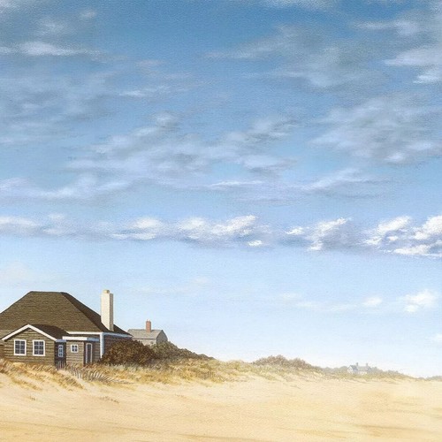 36W"x24H" HAMPTON BEACH by DANIEL POLLERA - CHAIRS SAND OCEAN CHOICES of CANVAS - Picture 4 of 9