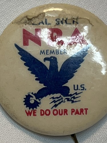 NRA National Recovery Act Employee & Consumer & Member Pin-back Button Celluloid - Picture 3 of 23