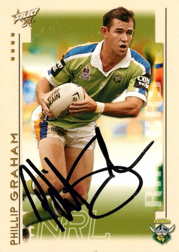 Signed 2003 Canberra Raiders NRL Select XL Card - Phillip Graham - Picture 1 of 3