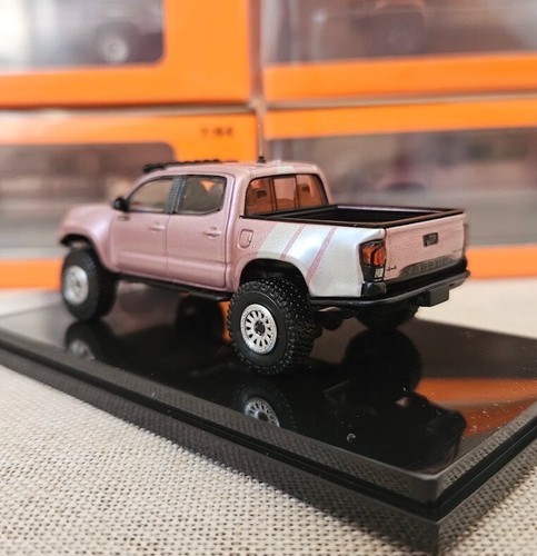CR GCD 1:64 Pink Tacoma MK3 TRD Pro Pickup Truck Model Metal Diecast Car - Picture 10 of 12