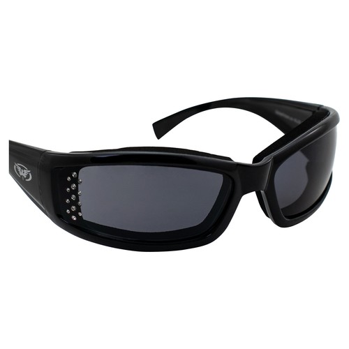 Global Vision Allie Cat gepolsterte Motorrad-Sonnenbrille schwarzes Gestell rauchfarbene Gläser - Bild 6 von 8