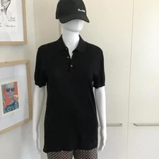 H&M Black Silk-Cotton Blend Polo Top/Worn Once/Size S/Eco Dry-Cleaned