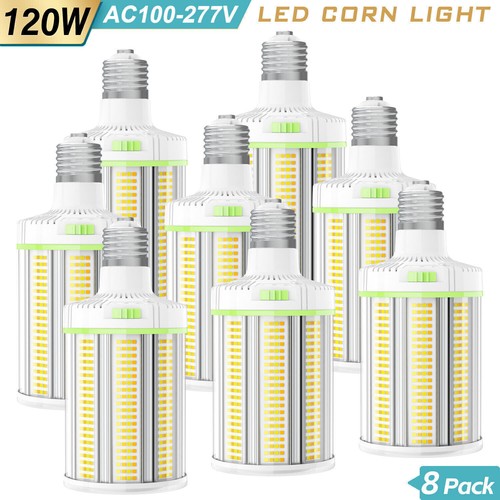 8Pcs E39 120W Warehouse LED Corn Light Bulb 4.5K/5K/5.7K CCT Replace 450W MH/HPS