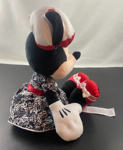 Disney Riviera Resort Minnie Mouse Ink Quill Black White Red Plush 15" - Picture 2 of 12
