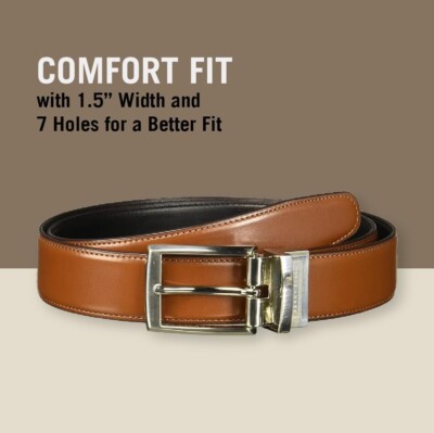 Reversible Leather Belt, Adjustable Fit, 1.5 Inch Width, Versatile Accessory Haggar Men main image 2