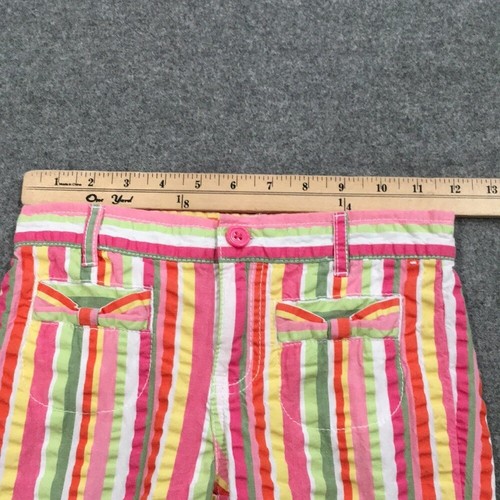 Gymboree Girl 7 Pants Multicolored Striped Capris Seersucker 100% Cotton Preppy - Picture 6 of 8