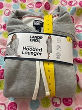 Lands' End ladies gray Hooded Lounger kangaroo pocket women size small NWT