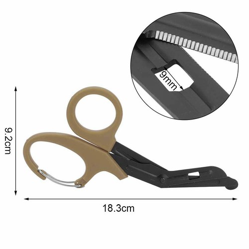 Bandage Shears Scissors 15cm/19cm, EMT Trauma, Shears, Black Coated, with Clip - Picture 7 of 36