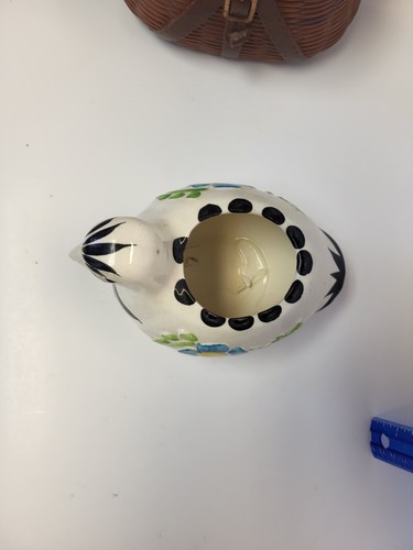 Made in Mexico Tonala Style Hand Painted Multi-Colored Bird Planter Vintage - Picture 4 of 10