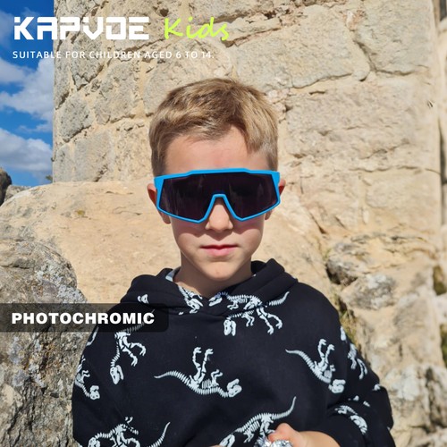 Photochromic Cycling Glasses Kids MTB Sunglasses Girl Boy Driving Riding Goggles - Picture 6 of 17