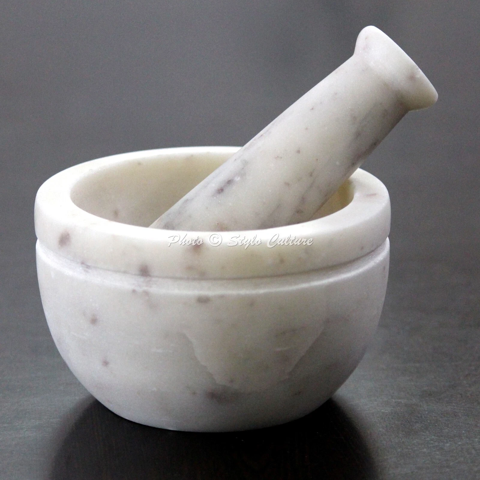 White Mortar Pestle Set Grinder Indian Round Kitchen Marble Spice Grinder Bowl
Opens in a new window