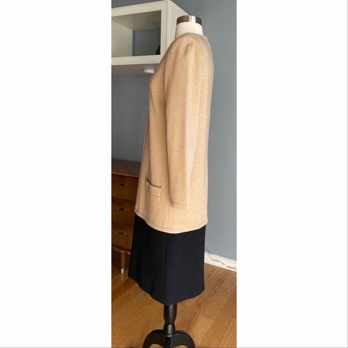 Bill Blass Vintage 70’s Dress Wool Beige Black 12 - Picture 4 of 9