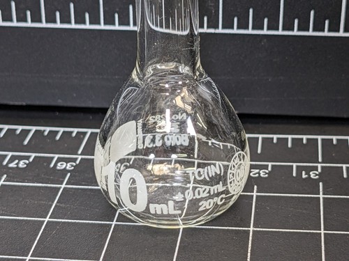 2x Hirschmann 10ml Volumetric Flask 282G10 VWR 89025-246 lab glass pyrex - Picture 5 of 8
