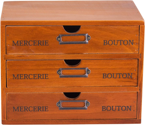 Vintage 3 Schubladen Massivholz Tischplatte Aktenschrank Aufbewahrung Schreibtisch Ablage Neu - Bild 9 von 12