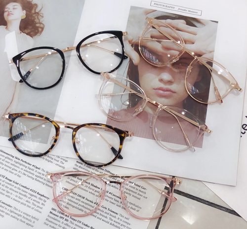 1pc Chic Retro Fashion Eyewear Optical Frames Eyeglass Women Round Men Accessory - Bild 1 von 17