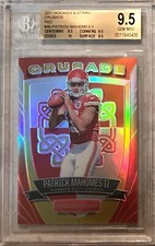 2017 Rookie & Stars Patrick Mahomes #15/99 JERSEY #’D Red Crusade RC #46 BGS 9.5
