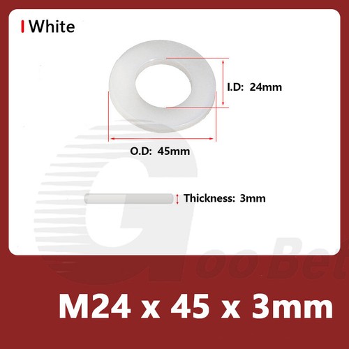 Nylon PP Plastic Flat Washers Form A Gaskets M2 M3 M4 M5 M6 M8 M10 M12 M14 - M24 - Picture 66 of 124