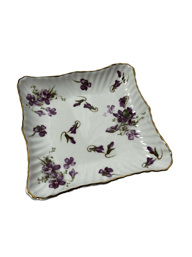Hammersley viktorianische Veilchen quadratische Schale, englisches Bone China Porzellan 5" x 5" - Bild 1 von 4