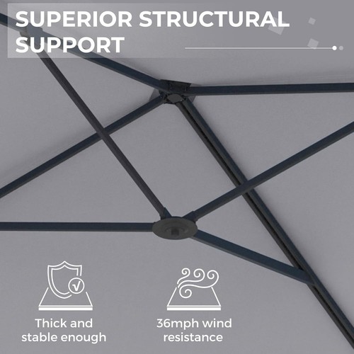 9/10FT Wall Mounted Patio Umbrella, Rectangle Outdoor Patio Umbrella with Canopy - Picture 21 of 71