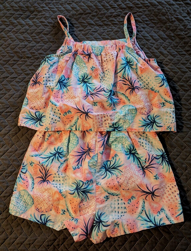 Crown & Ivy Kids Girls Romper Multicolor Size 7 One-Piece Sleeveless , EUC - Picture 2 of 3
