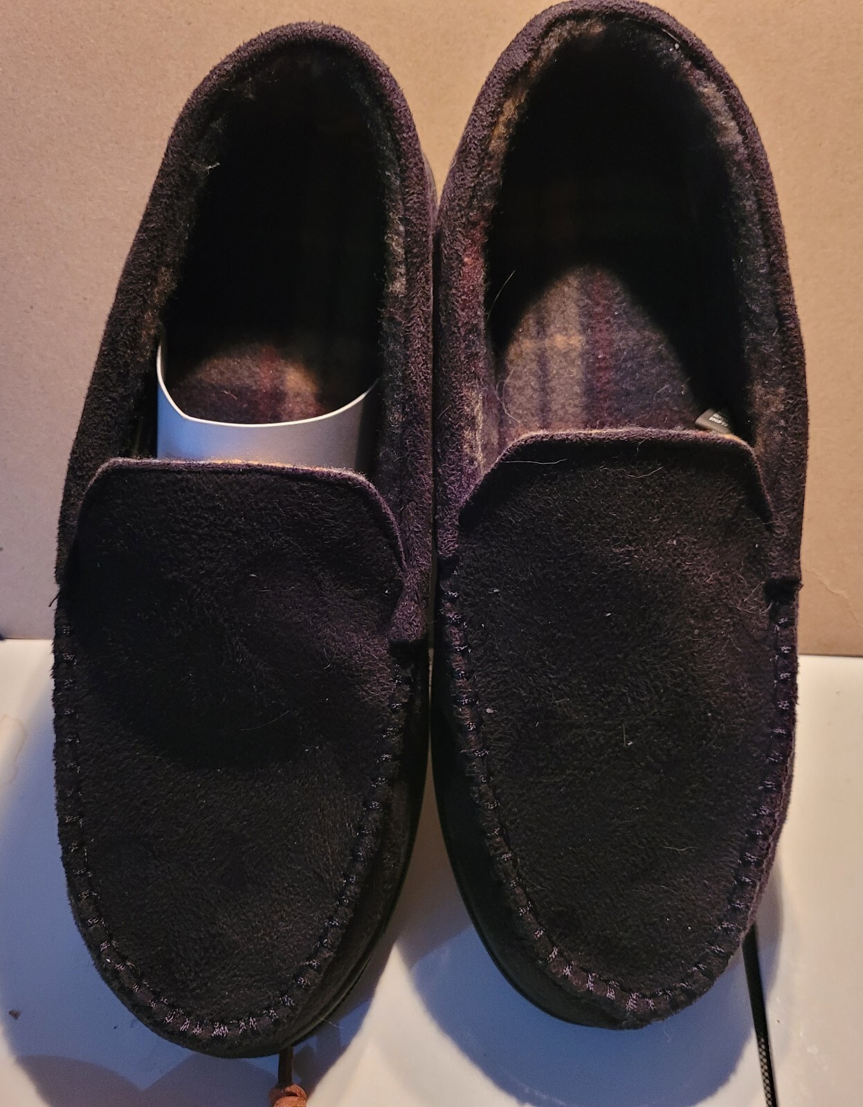 PANTOFOLA D’ORO Pantofole G Toe da uomo nere nuove con scatola Med 8 9 solette in memory foam