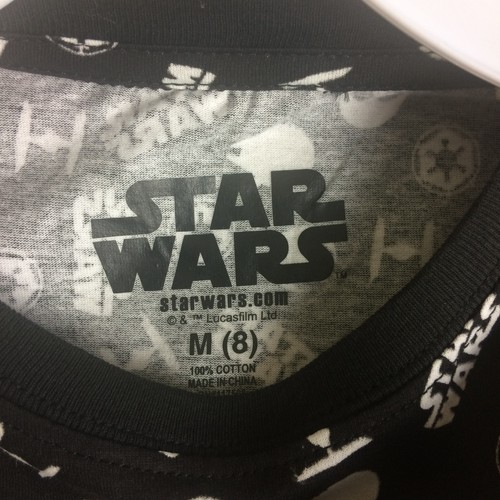 New Disney Star Wars black & white shirts child size 8 Medium F10 - Picture 3 of 4