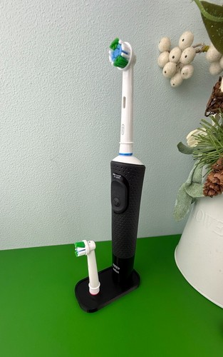 Oral B Elektrische Zahnbürste Tropfschale Ständer + Kopfständer, Farbe Schwarz - Bild 3 von 11