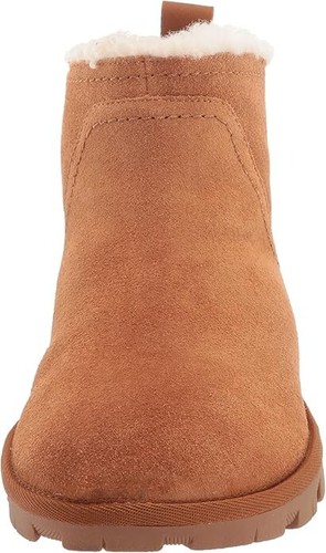 NIB Lucky Brand Women's Dweller Bootie Ankle Boots Cognac Suede Size 9 Shearling - Picture 6 of 7