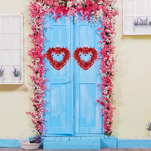 6 Pack Red Valentine Heart Wreaths Tinsel Heart Shaped Wreaths with Foil Hear... - Picture 3 of 7