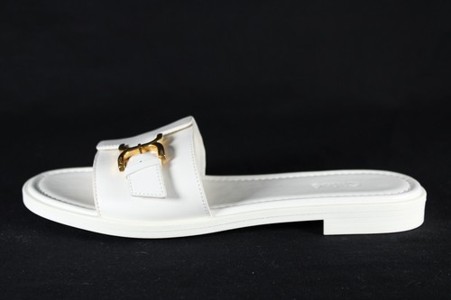 Sandalias CHLOE de cuero blanco dorado con hebilla y logotipo MARCIE 39 - Imagen 5 de 11